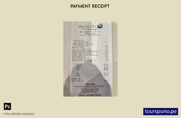 lista para imprimir la plantilla de cheque de pago del mercado Woolworths